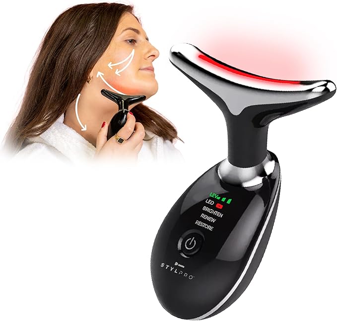 Neck Face Massager Skin Care Facial Massage Device with 3 Color Modes for Skin Rejuvenation Face Sculpting Tool for Double Chin