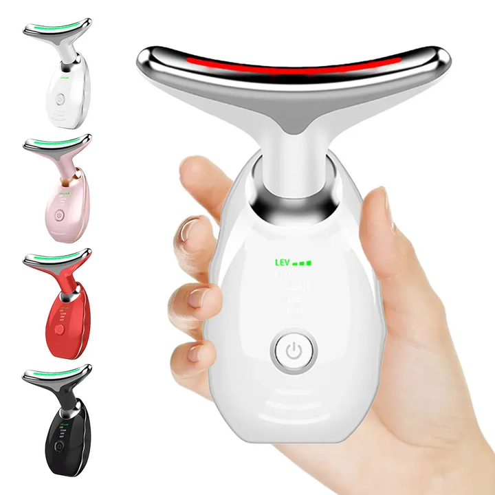 Neck Face Massager Skin Care Facial Massage Device with 3 Color Modes for Skin Rejuvenation Face Sculpting Tool for Double Chin